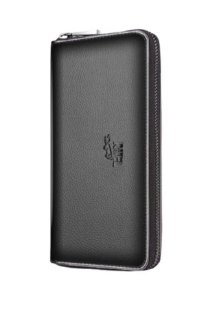 Men'S Leather Zipper Long Wallet