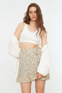 Multi Color Printed Ruffle High Waist Mini Stretch Knitted Skirt TWOSS21ET0010 - Swordslife