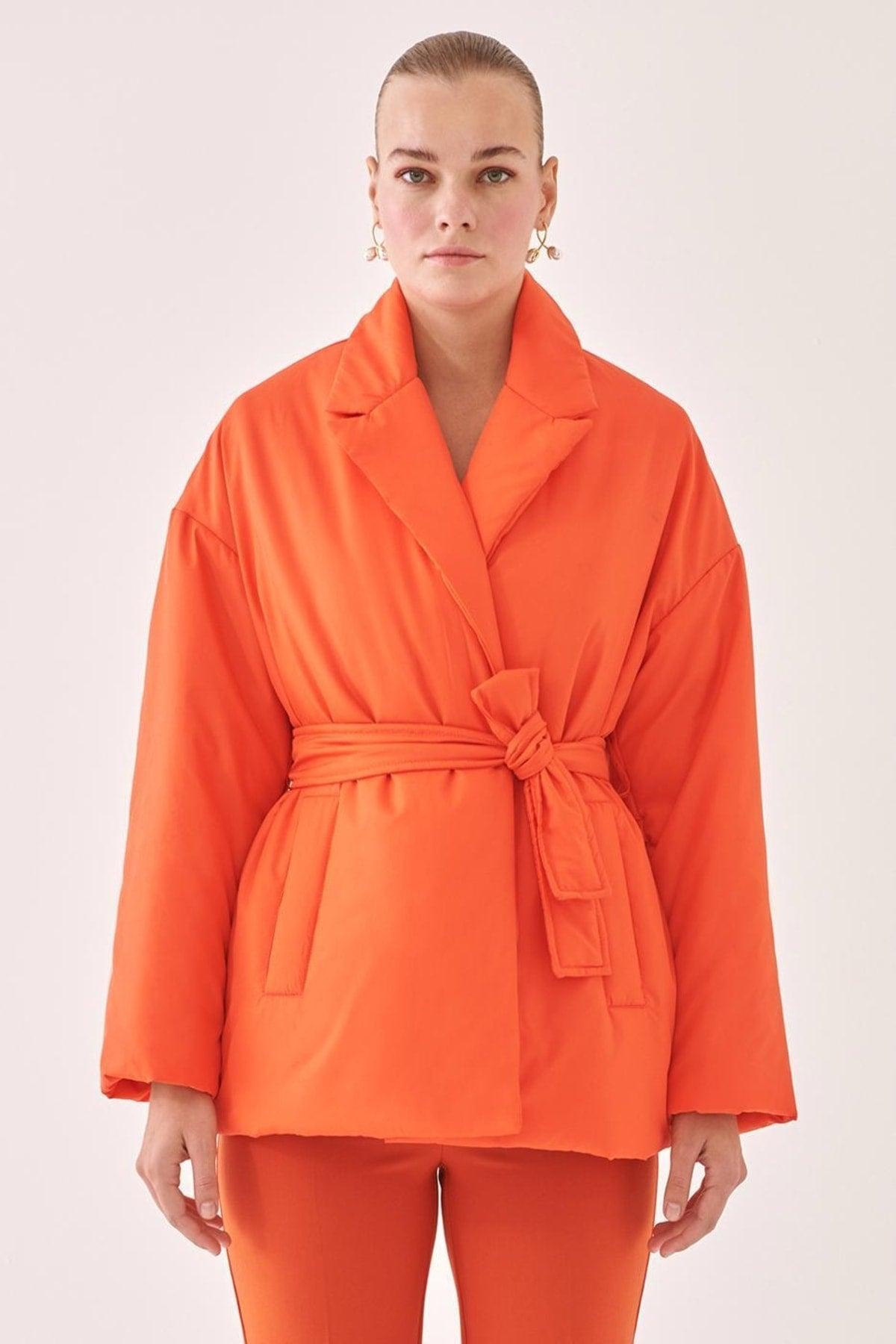 Trevor Casual Fit Jacket Collar Orange Color Coats - Swordslife