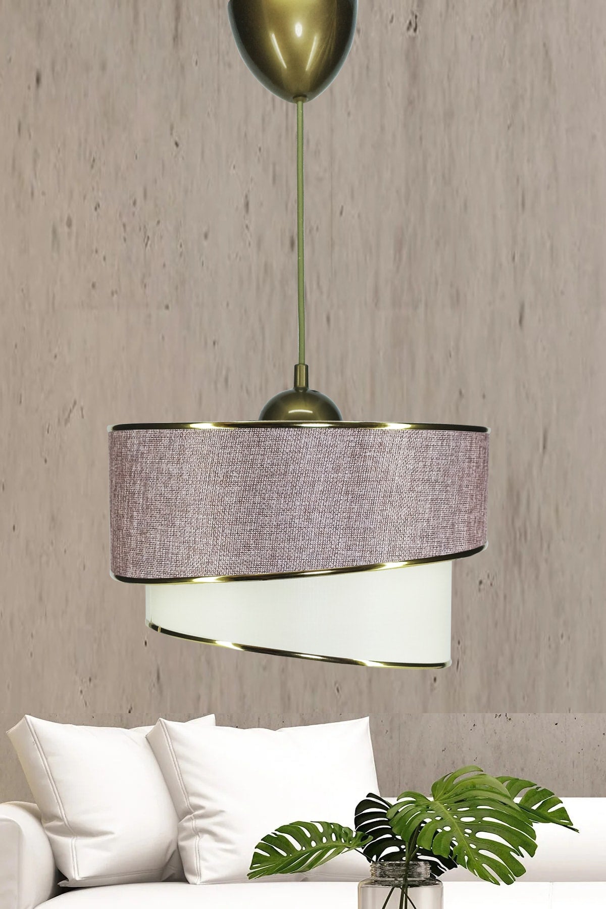 Wind Einzel-Pendelleuchte Wicker Dusty Rose Kronleuchter