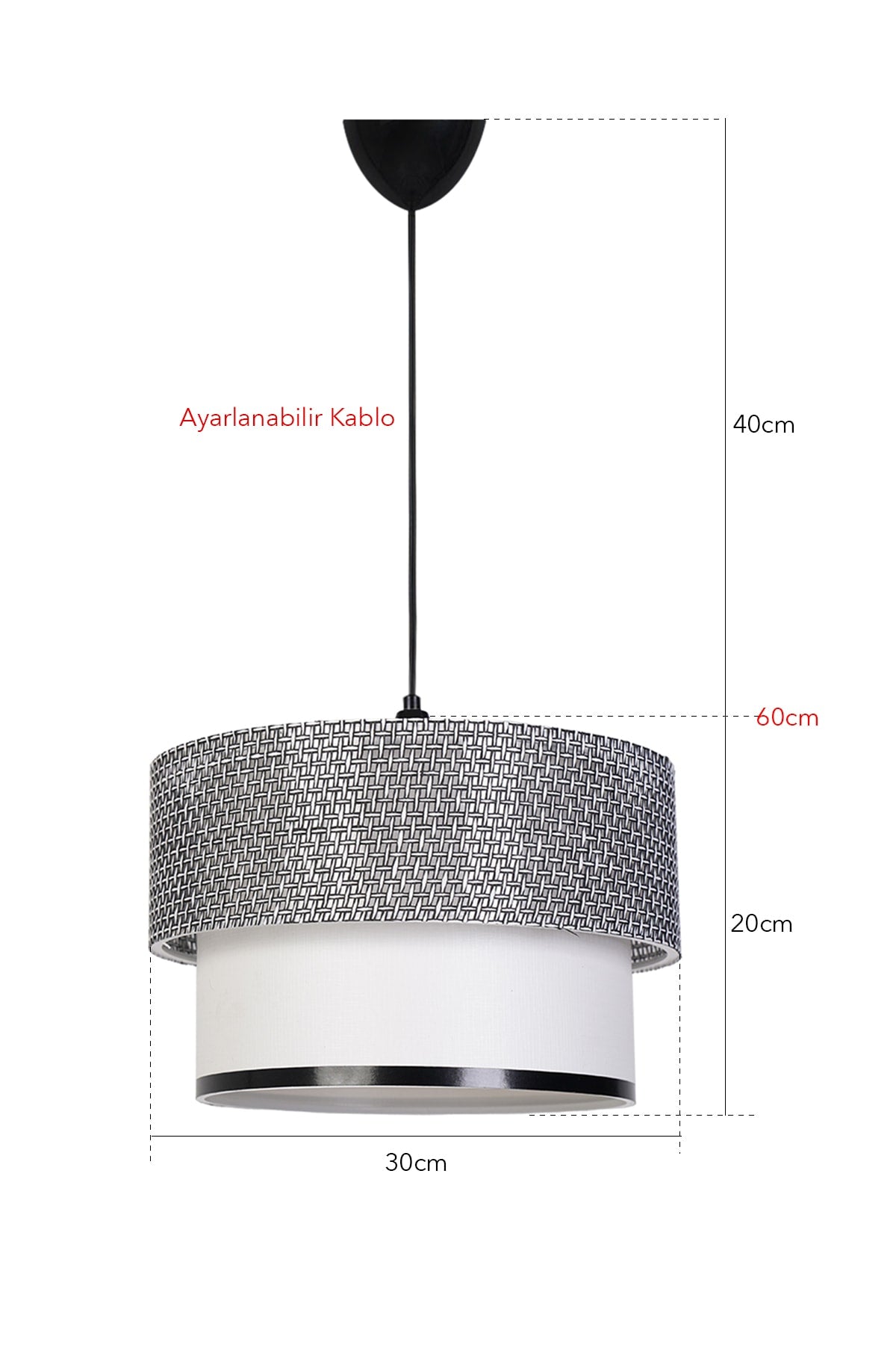 Sinifant Pendant Lamp Chandelier Black White