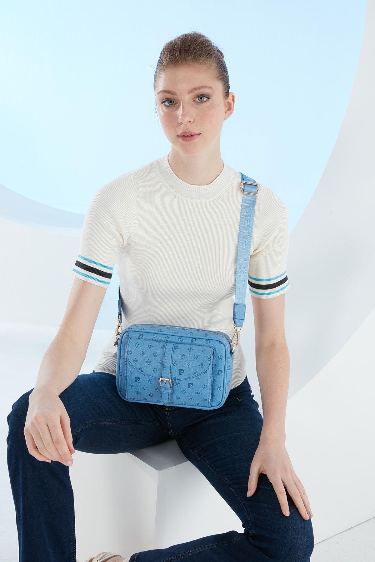 Blue Monogram Women's Shoulder Bag 05PO23Y1726