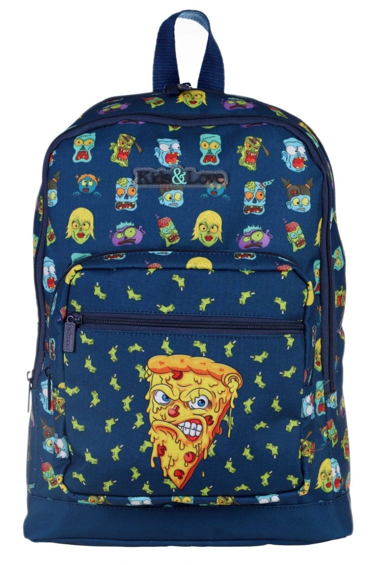 Kids&Love Navy Blue Zombie Pizza Primary School Bag Set - Boys