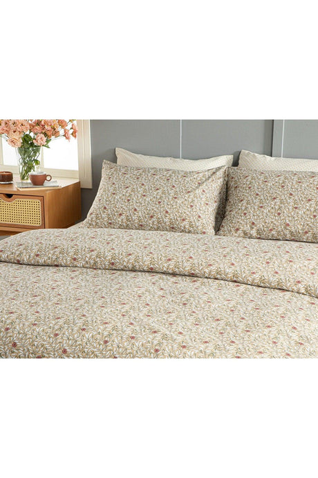 Pure Poppy Easy to Iron Single Duvet Cover Set 160x220 Cm Beige - Swordslife