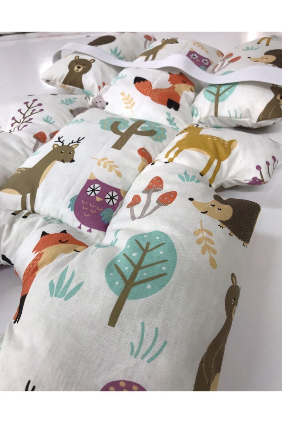 Baby Stroller And Car Seat Cushion With Waist Support Nature Cute Animal Pattern