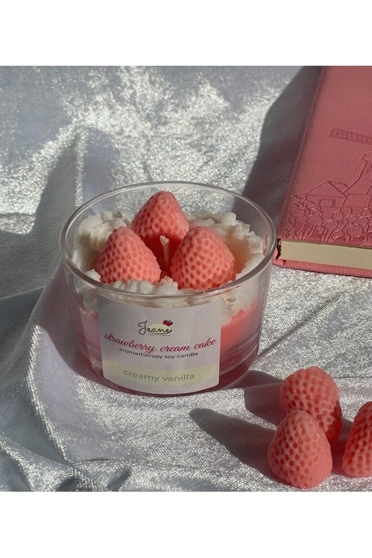 Candles Strawberry Cupcake Strawberry Candle Aromatherapy Vanilla Scented Gift Pink - Swordslife