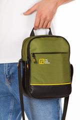 Unisex Khaki 6 Compartments Adjustable Long Strap Waterproof Portfolio Bag Cross Hand And Shoulder Bag