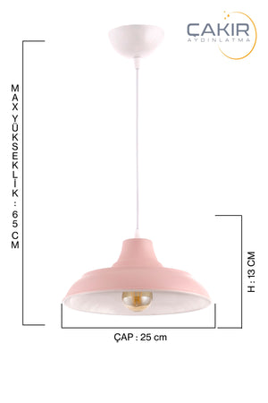 Rosa Pendelleuchte mit Schleifen-Finish - Çakır Avize