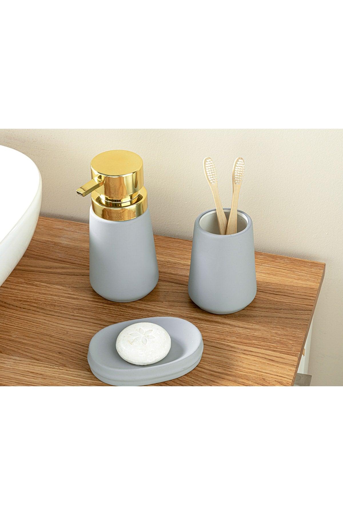 Soft Touch 3 Pcs Bathroom Set Gray - Swordslife