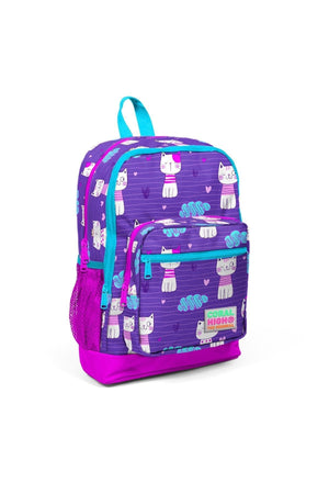3-teiliges Schulranzen-Set für Kinder mit USB-Anschluss und Katzenmuster, Lila/Rosa, Set0123264
