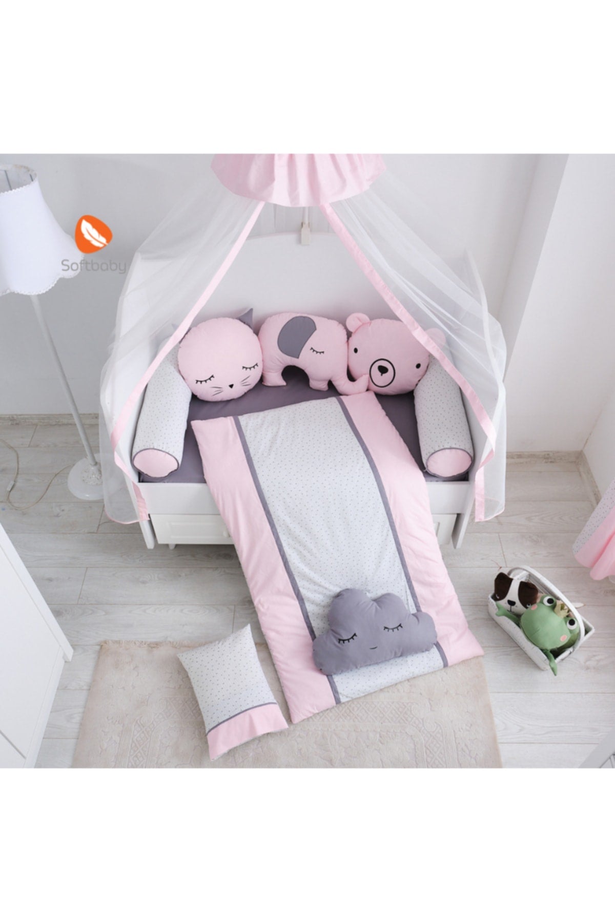 Stars Pink Crib Sleeping Set