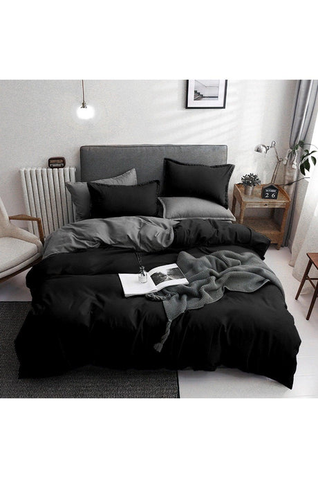 Mature Duvet Cover Set Double Basic Black-Smoked - Swordslife