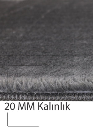 Post Plush Non-Slip Rabbit Feather Closet Set Oval Anthracite 60x100+60x50 - Swordslife
