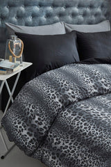 Leopard Black Cotton Single Duvet Cover Set - Swordslife