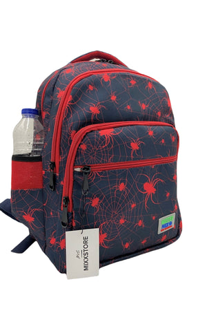 Orthopädische Rückenstütze für Jungen mit Spinnenmuster, Grundschultasche mit Ernährungs- und Bleistifthalter