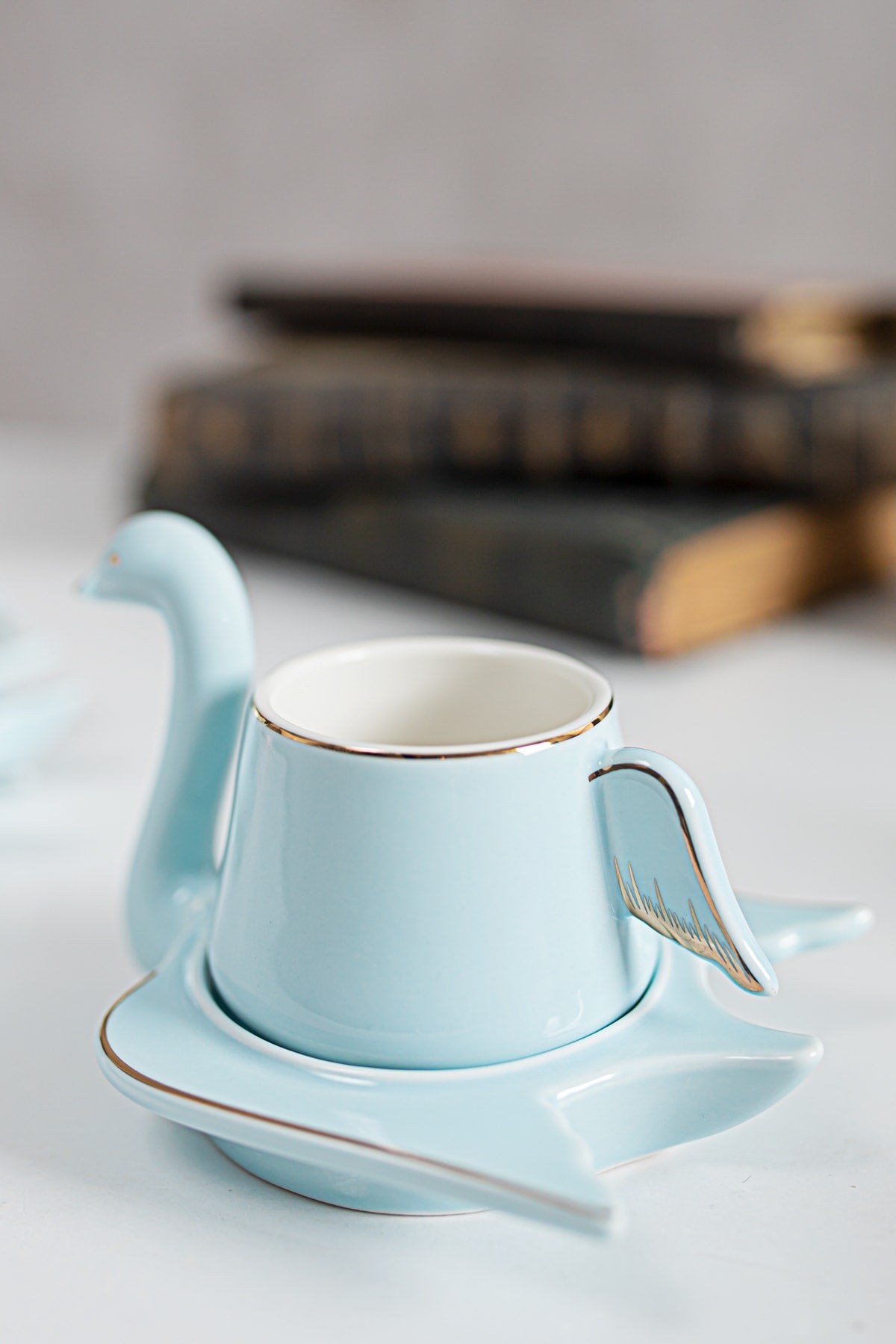 Swan 12 Piece Coffee Cup Set For 6 Persons Blue 70 Cc