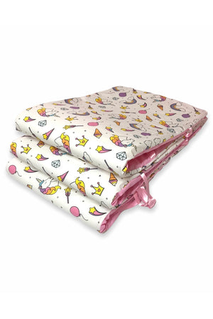 Seitenschutz für Kinderbett 60X120 Krippe (3 Stück) Einhorn Rosa