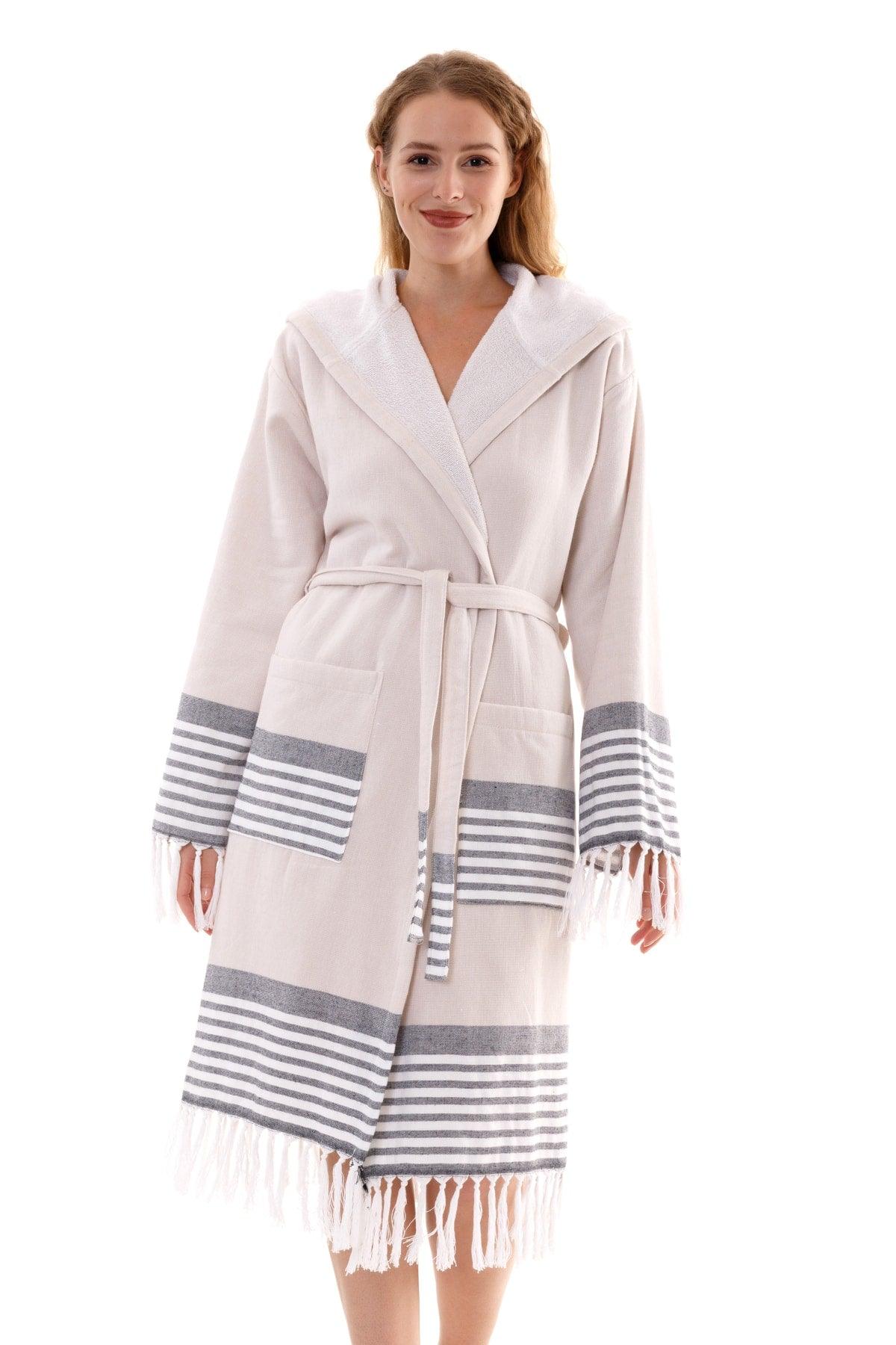Set of 2 Large Size Bathrobes | Hooded Bathrobe &cotton Bath Towel Loincloth | Unisex (2xl-3xl-4xl) - Swordslife
