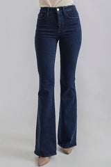 Sansa Flare Jeans Spanish Jeans High Waist Colorfast Dark Blue Spanish Jeans ( Lycra ) - Swordslife