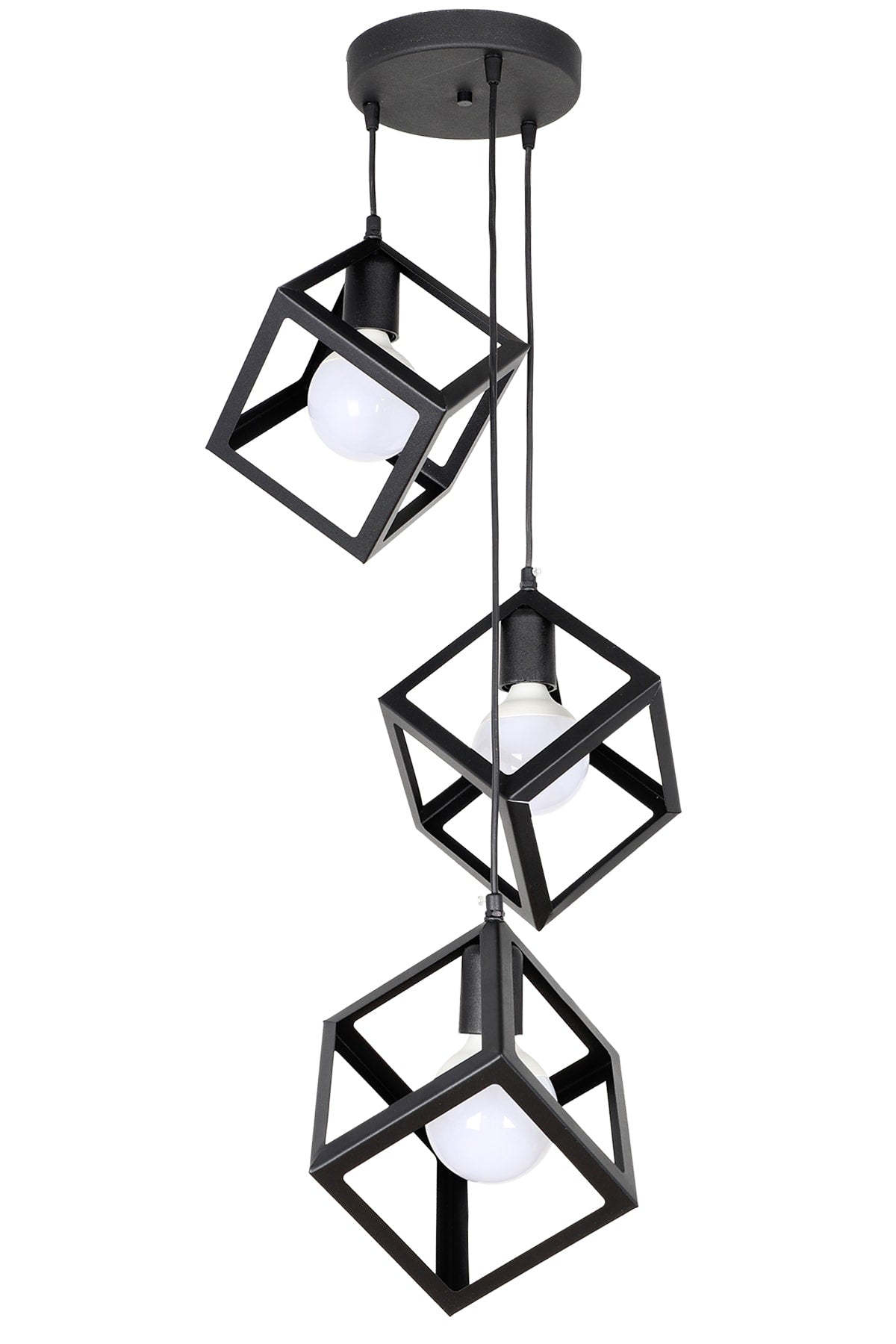 Cube 3Rd Black Chandelier