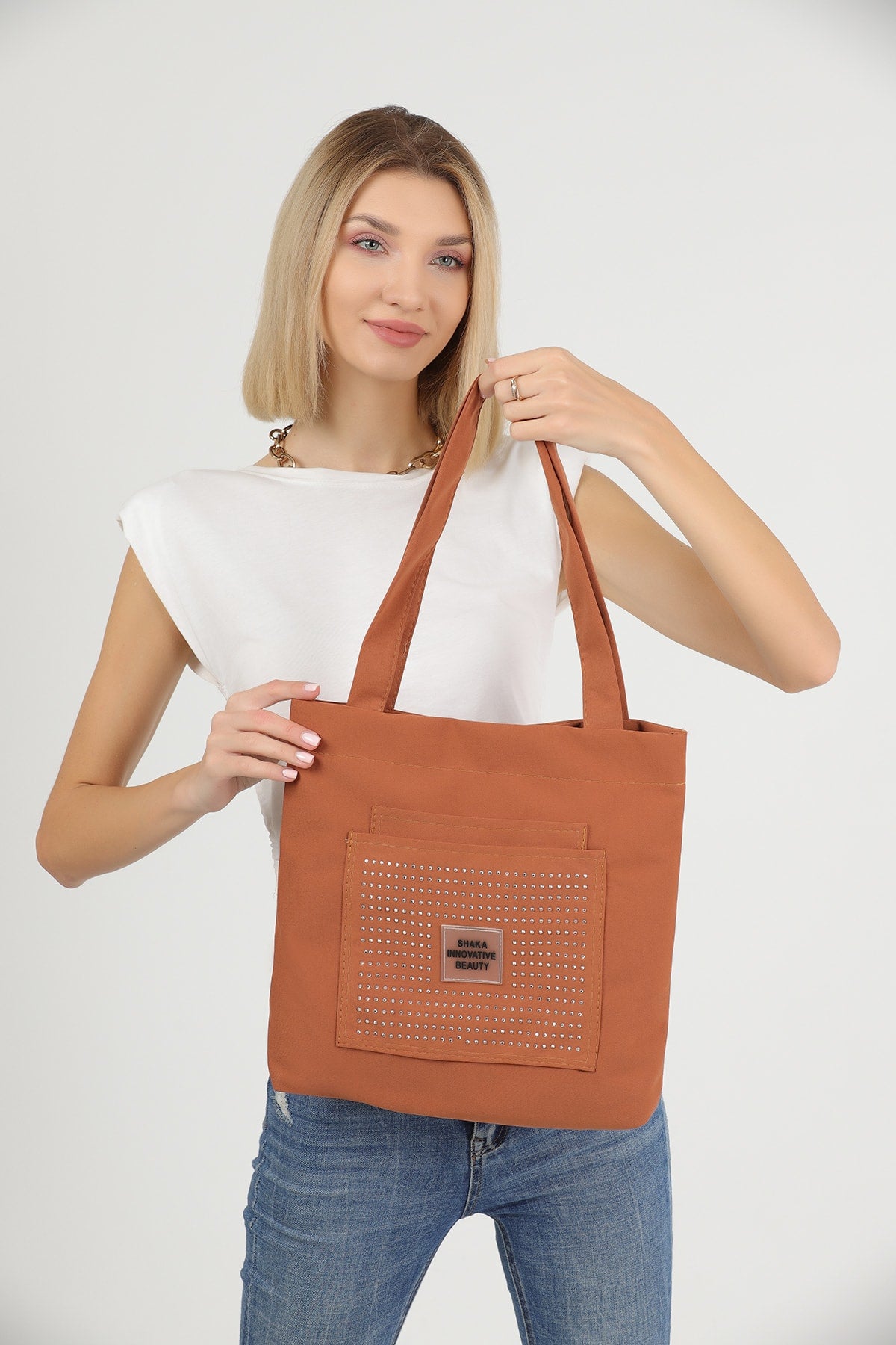 Stone Tile U22 3-Compartment Handle Bag 35X35 Cm