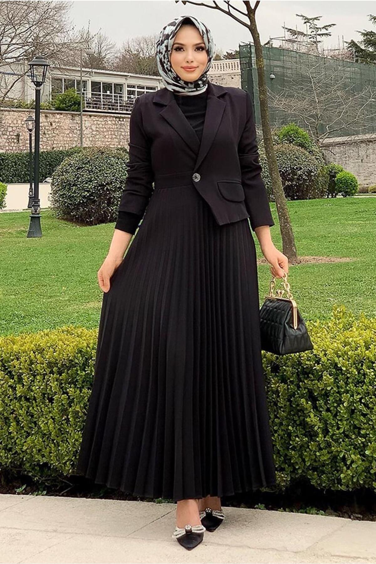 Women's Black Jacket Look Dress T 0073 - Swordslife
