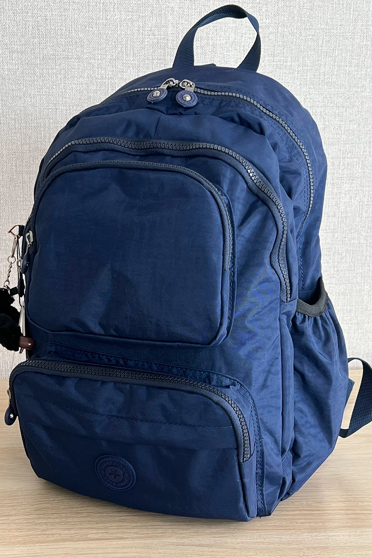 Fcstore Crinkle Fabric Waterproof Medium Size Navy Clinker Backpack/Laptop School Bag
