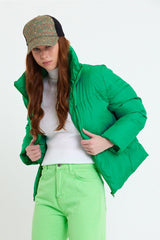 Women's Green Owersize Filled Inflatable Waterproof Coat Tbg069 - Swordslife