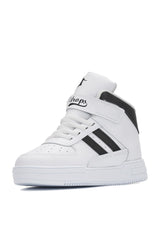High Top Orthopedic, Velcro, White Black Color Kids Sports Shoes