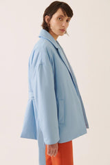 Trevor Casual Fit Jacket Collar Blue Color Coats - Swordslife