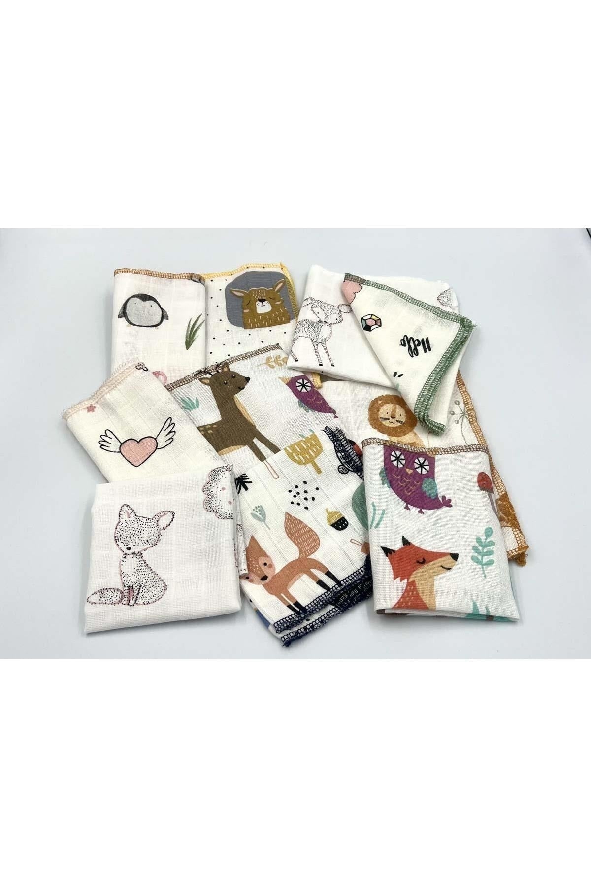 10 Pcs Baby Mouth Wipes / Mouth Cloth Made Of 100% Cotton Muslin Fabric (25X25 Cm)