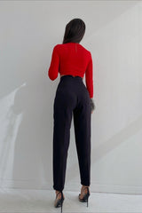 Women's Pleated Flat Fabric Trousers - Swordslife