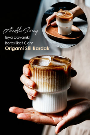 Heat Resistant Borosilicate Origami Style Cup | Coffee And Presentation Glass | Borosilicate Glass