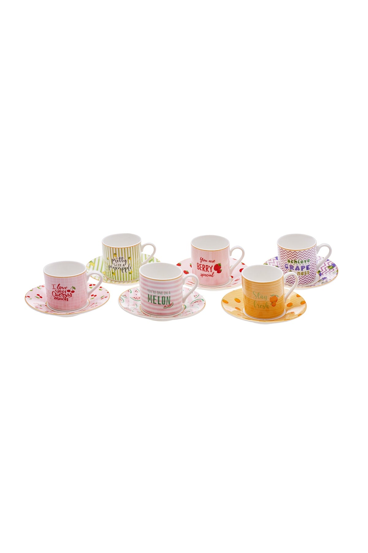 Fruitee Coffee Cup Set for 6 Persons 90 Ml