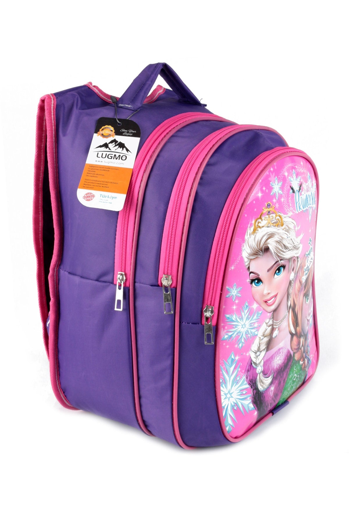 Middle School Primary School Bag and Lunch Box 3 Pockets Pad Princess Purple