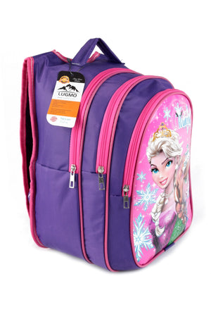 Middle School Primary School Bag and Lunch Box 3 Pockets Pad Princess Purple