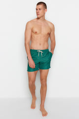 Green Men's Garnish Standard Length Swimwear Marine Shorts TMNSS20DS0022
