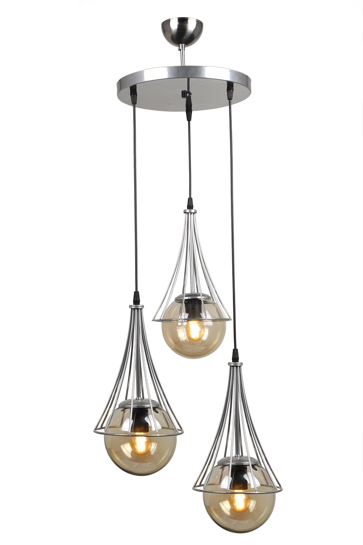 Lapis 3Rd Chandelier Chrome-Honey Glop Glass