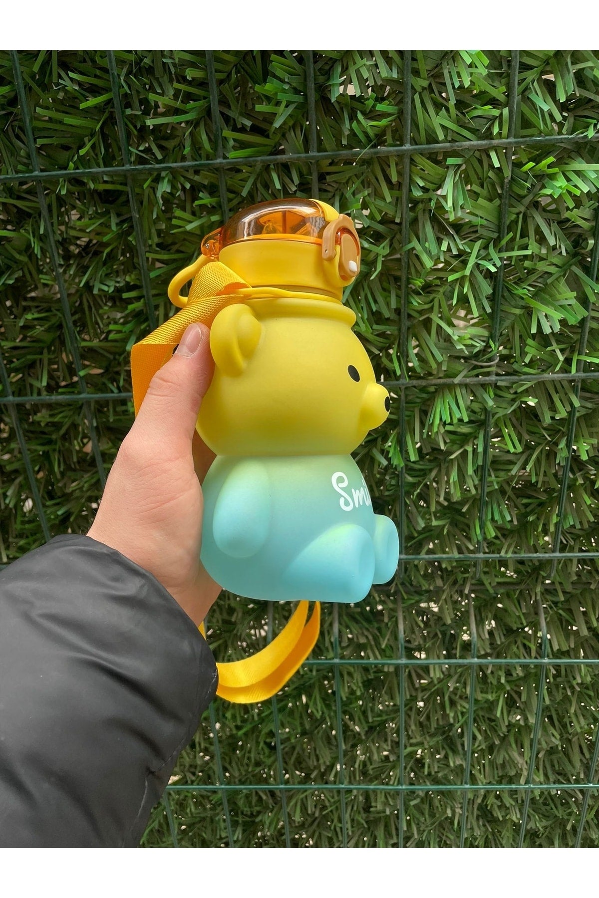 800ml Smile Teddy Bear Model Water Flask Water Bottle Drinker Bpa Free Drinker Kids School Water Bottle