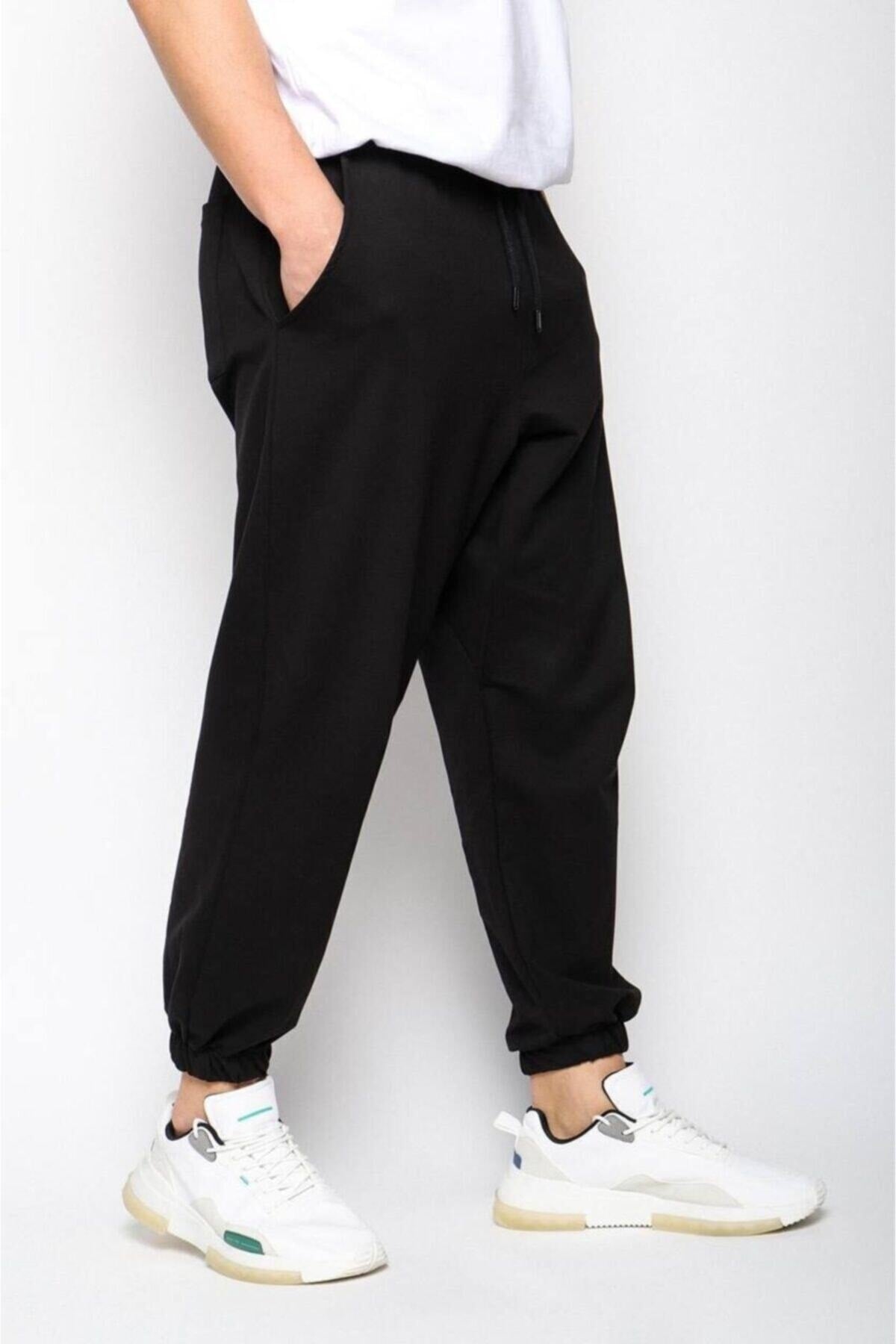 Herren Oversize Basic Jogginghose Schwarz