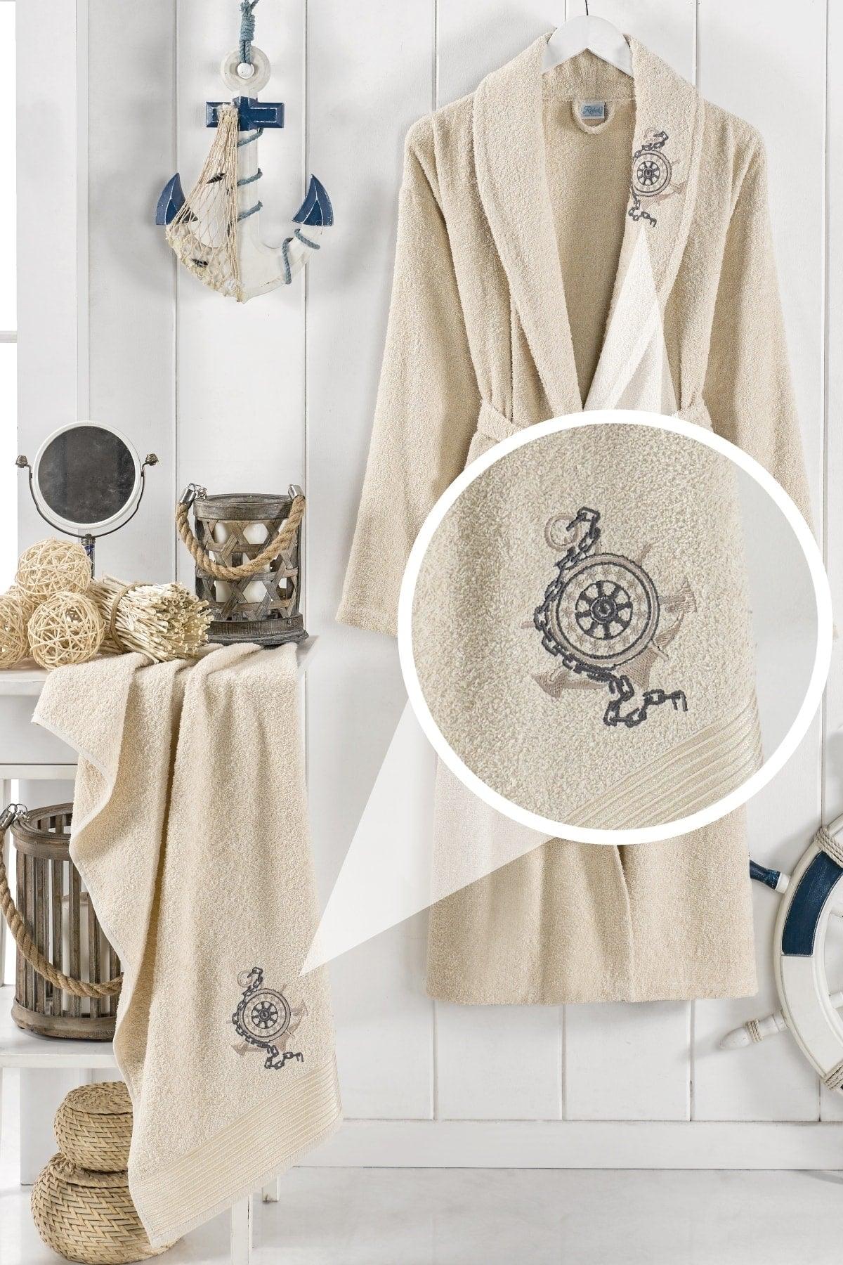 Elmira Şalyaka Women Men Cotton Towel Bath Robe Set - Swordslife