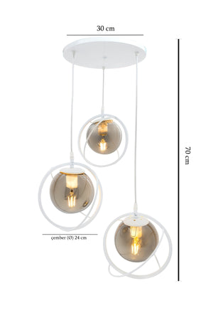 World 3 Piece Tray. Glop White Chandelier With Smoked Glass. Living Room, Kitchen, Teenager, Room, Bedroom, Store