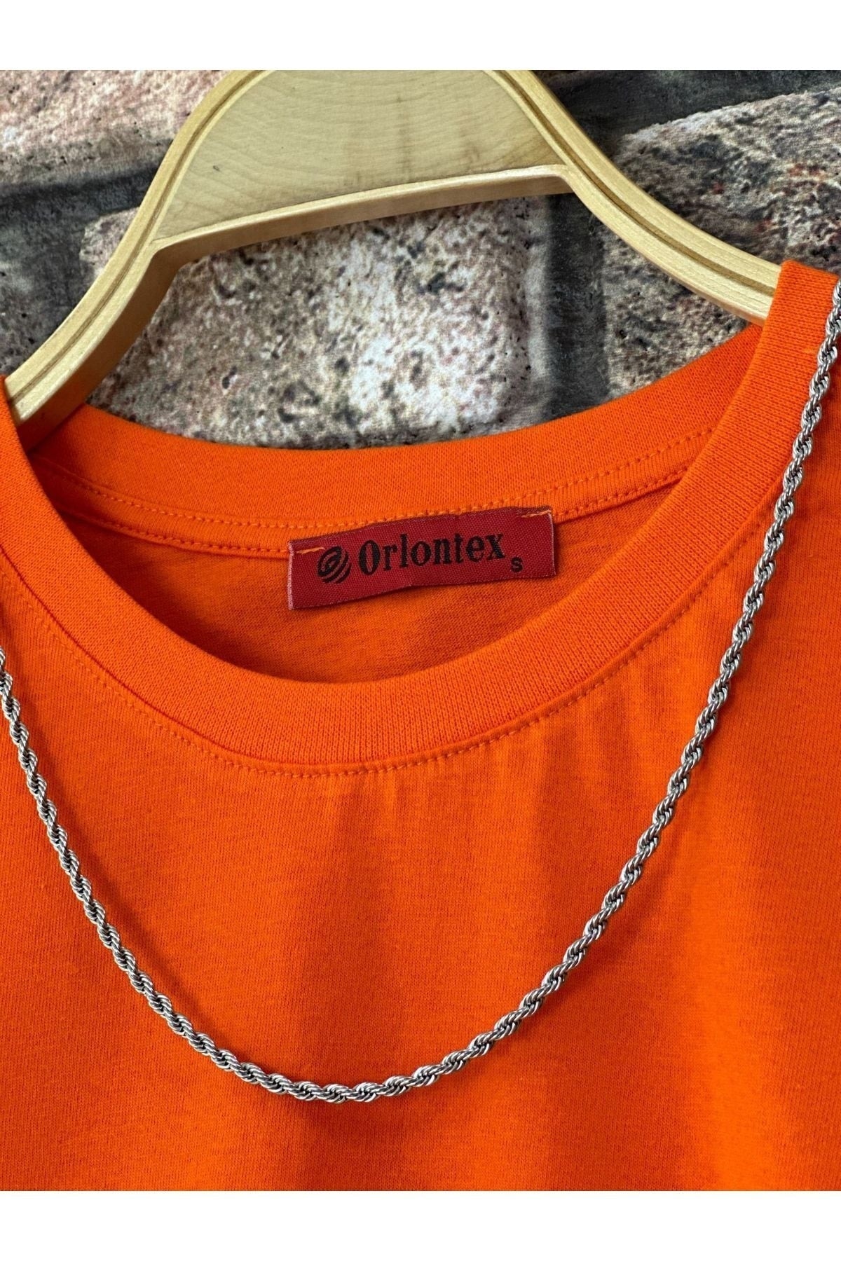 Men'S Orange Believe Printed Oversize T-Shirt