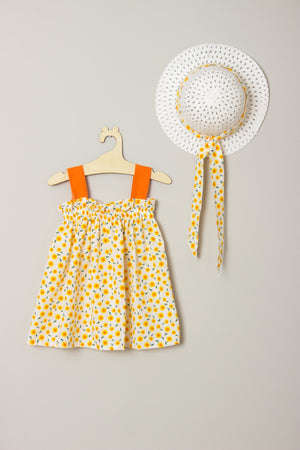 New Season Ribbed Bow Daisy Dress