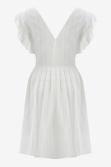 White Scalloped Sleeveless Midi Dress - Swordslife