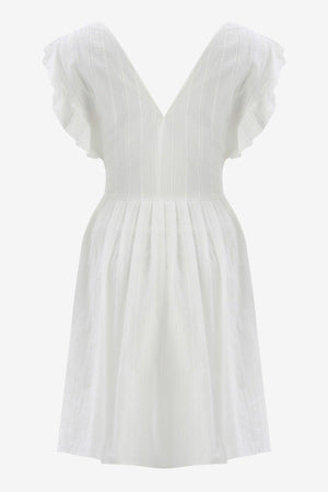 White Scalloped Sleeveless Midi Dress - Swordslife