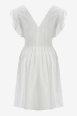 White Scalloped Sleeveless Midi Dress - Swordslife