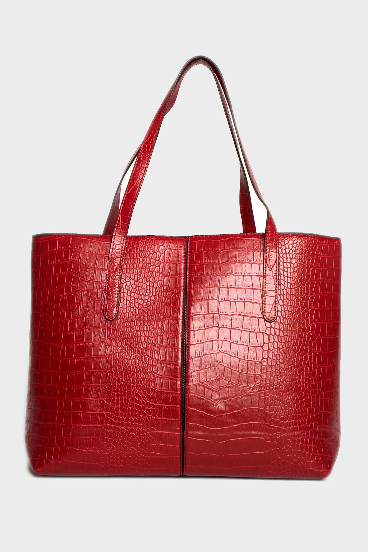 Women'S Crocodile Pattern 2-Sleeve Zippered Large Size Bag Shoulder Bag, Clutch Bag, Laptop Bag