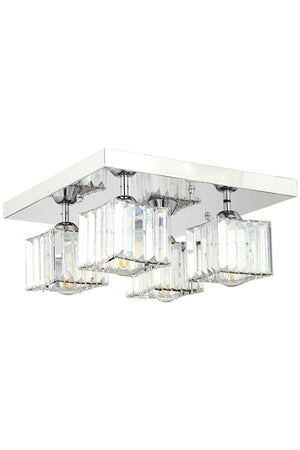 Ri̇Vi̇A 4-Piece Chrome Plated Plafonier Stone Living Room Chandelier