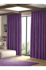 Velvet Textured Plum Purple Island Backdrop Curtain Extraforward Pleated - Swordslife